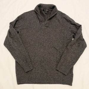 Pronto Uomo XL Men's 100% Wool Collared Sweater Grey